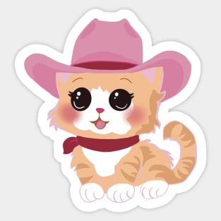 Cute Cowgirl Cat Sticker